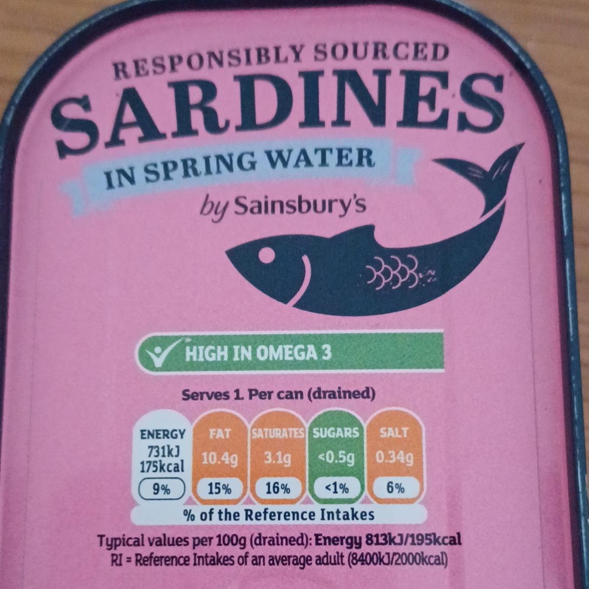Fotografie - Sardines in spring water by Sainsbury's