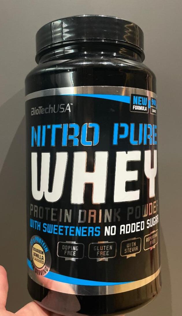 Fotografie - Nitro Pure Whey protein drink powder Bourbon Vanilla BioTechUSA