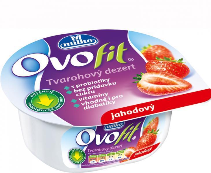 Fotografie - Ovofit tvarohový dezert jahodový Milko