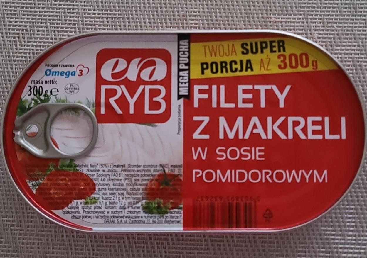 Fotografie - Filety z makreli w sosie pomidorowym Era Ryb