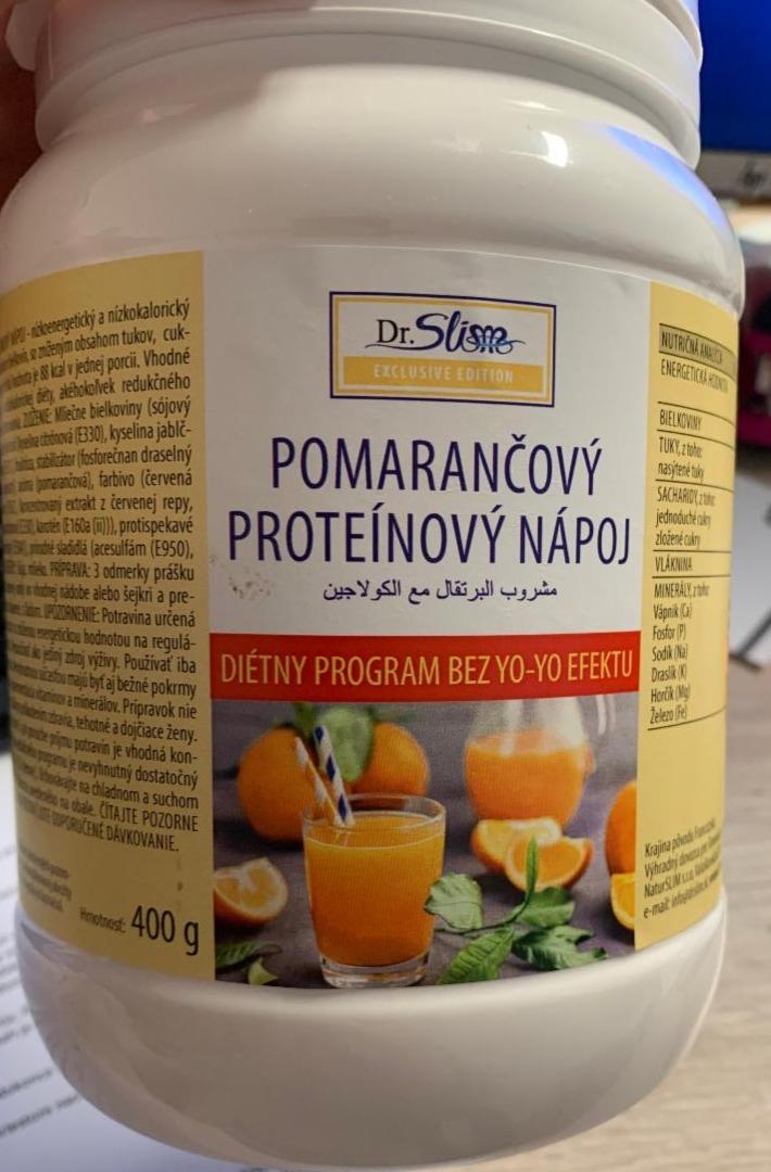 Fotografie - pomarančový proteinový nápoj Dr.Slim
