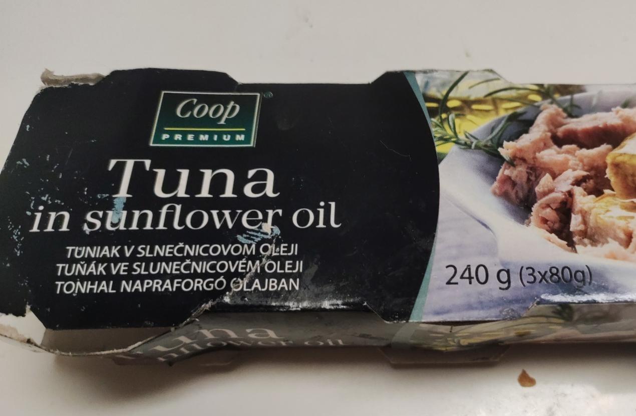 Fotografie - Tuna in sunflower oil Coop Premium