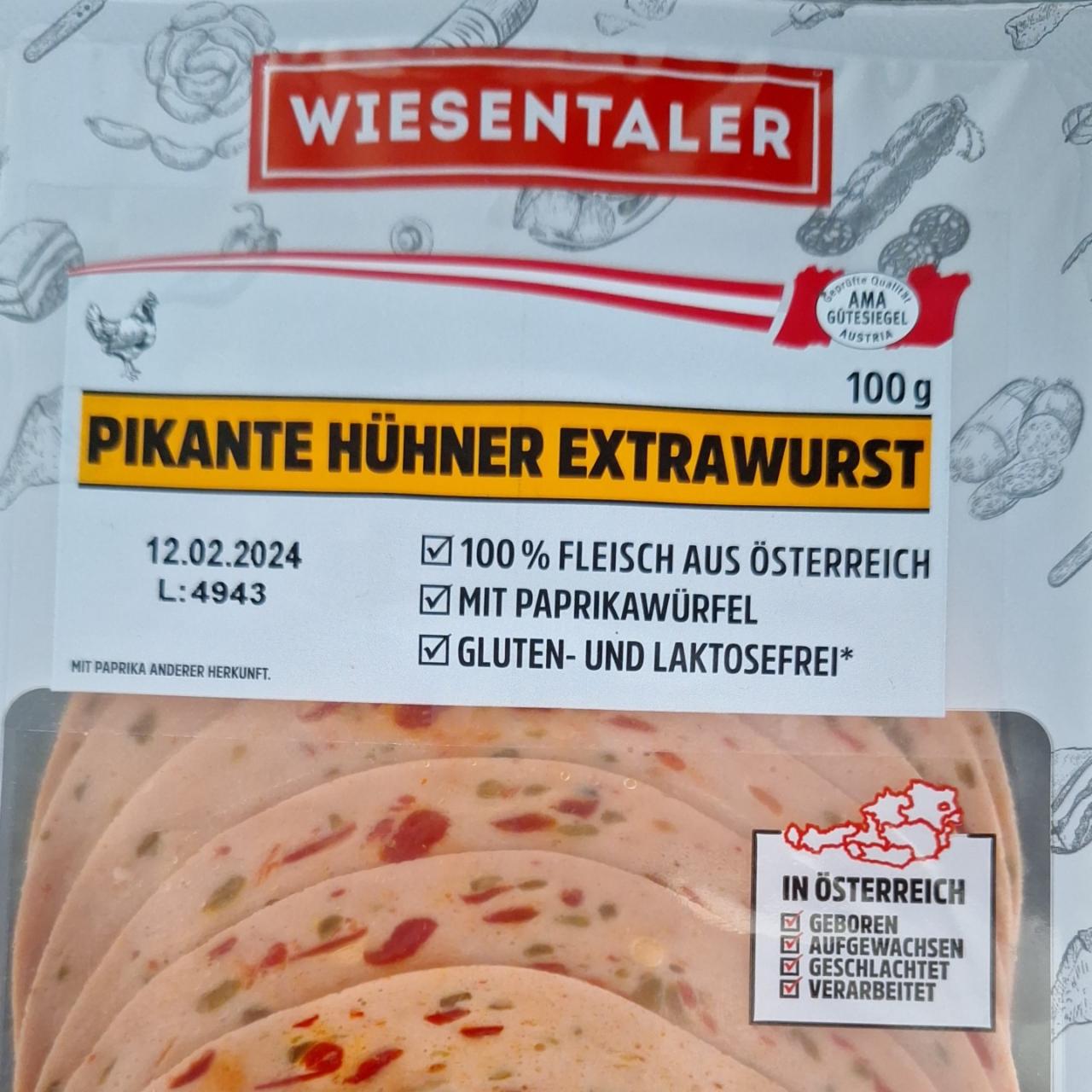 Fotografie - Pikante hühner extrawurst Wiesentaler