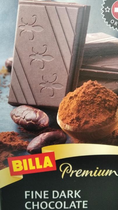 Fotografie - Billa Premium Fine Dark Chocolate cacao 74%