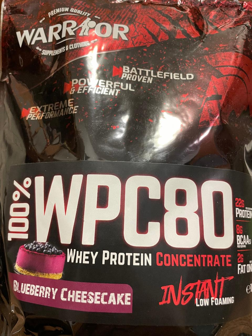 Fotografie - 100% WPC80 Whey Protein Concentrate Blueberry Cheesecake Warrior