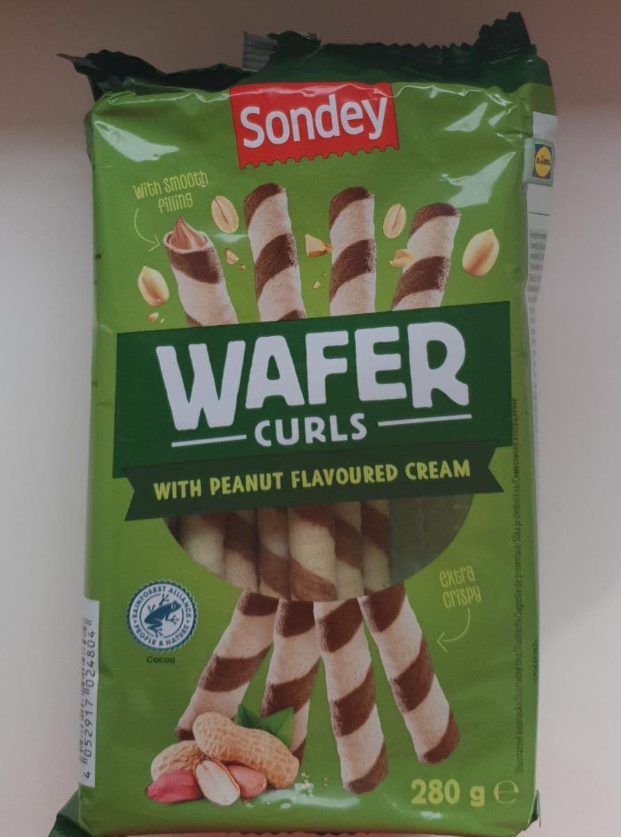 Fotografie - Wafer Curls with peanut flavoured cream Sondey