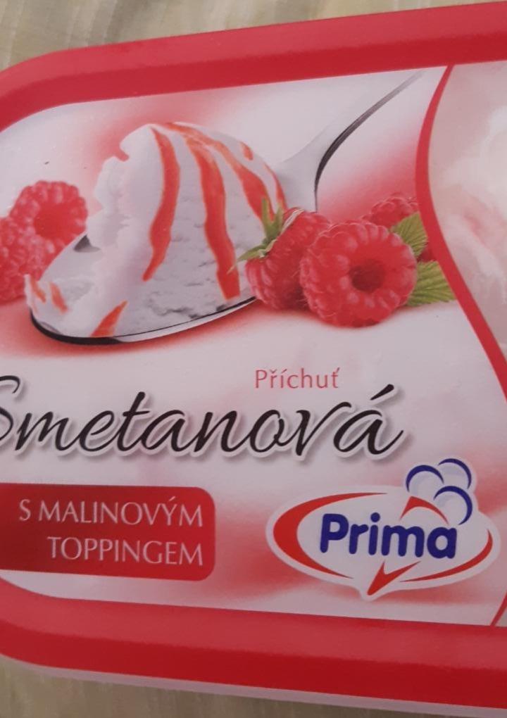 Fotografie - Zmrzlina smetanová s malinovým toppingem Prima