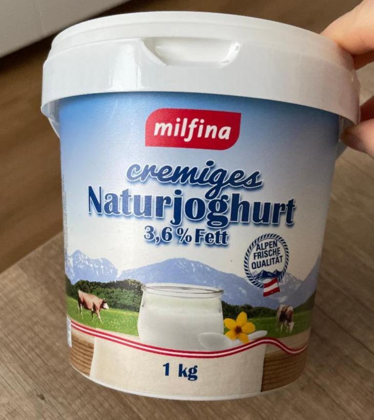 Fotografie - Milfina Cremiges Naturjoghurt 3,6% Hofer