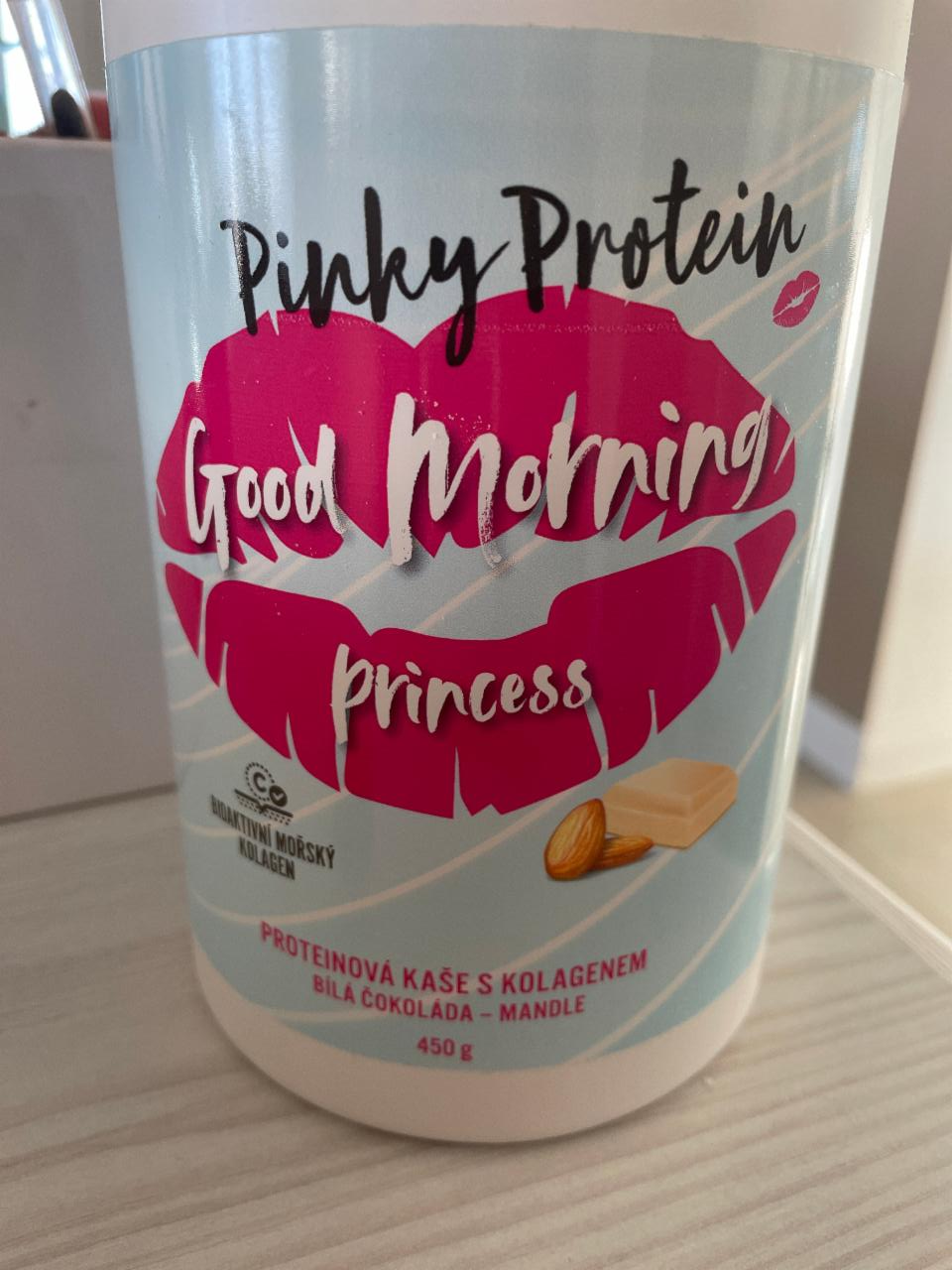 Fotografie - Good morning princess Proteinova kaše s kolagenem Bílá čokoláda - Mandle Pinky Protein