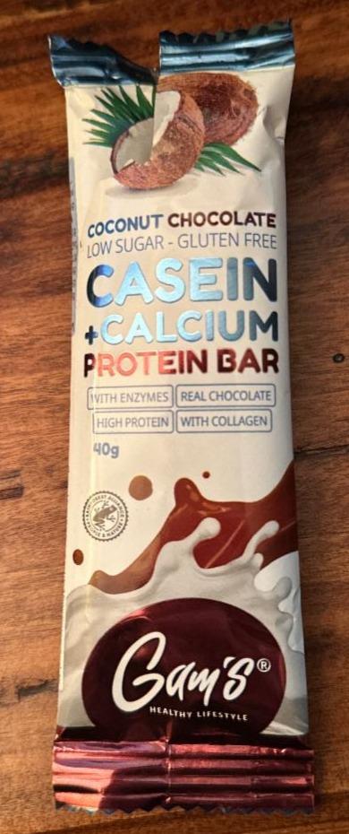 Fotografie - Casein + Calcium Protein Bar Coconut Chocolate Gam's