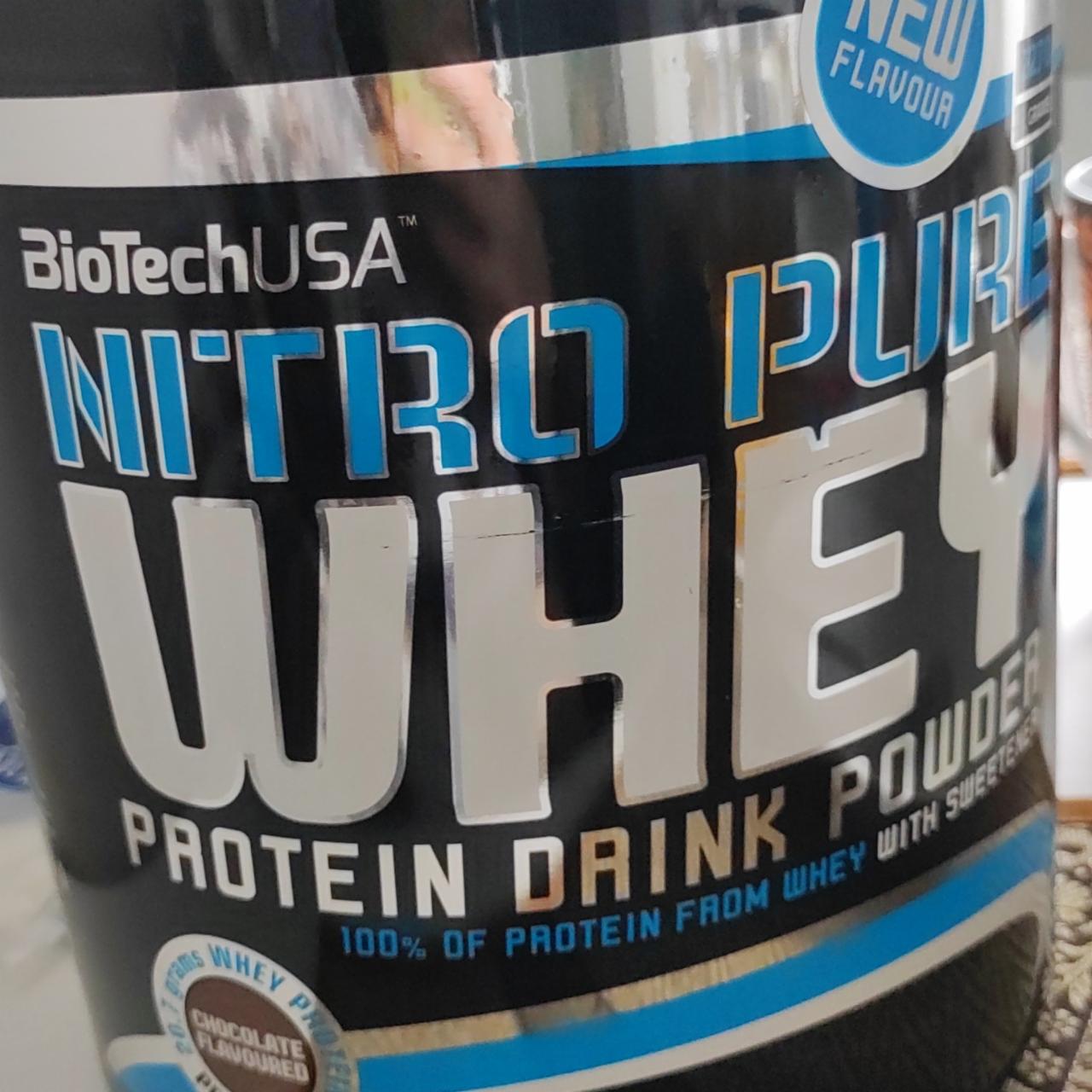Fotografie - Nitro Pure Whey Protein Drink Powder Chocolate flavoured BioTechUSA