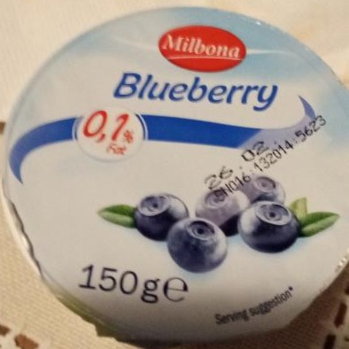 Fotografie - Milbona jogurt 0,1% Čučoriedka