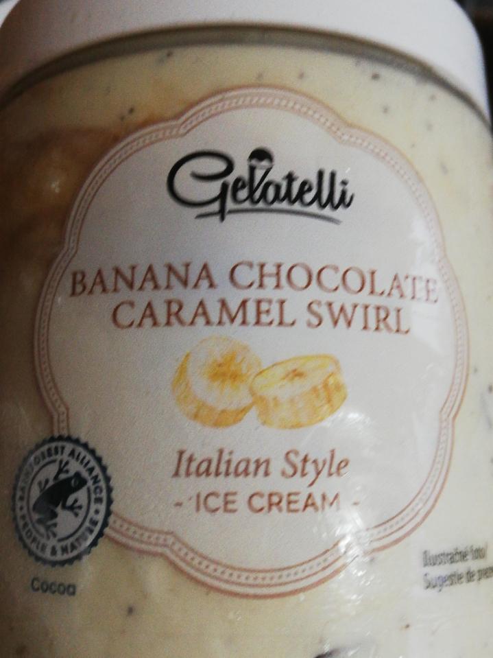 Fotografie - Gelatelli Banana chocolate caramel swirl ice cream zmrzlina