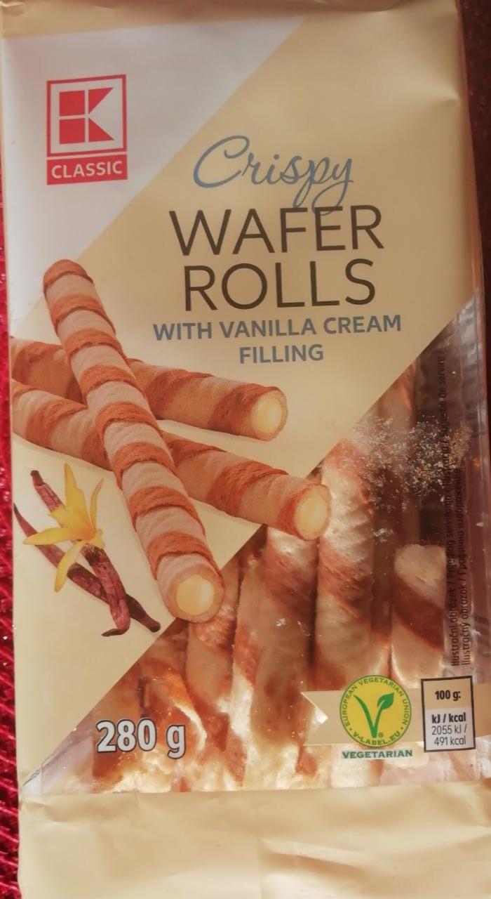 Fotografie - crispy wafer rolls with vanilla cream