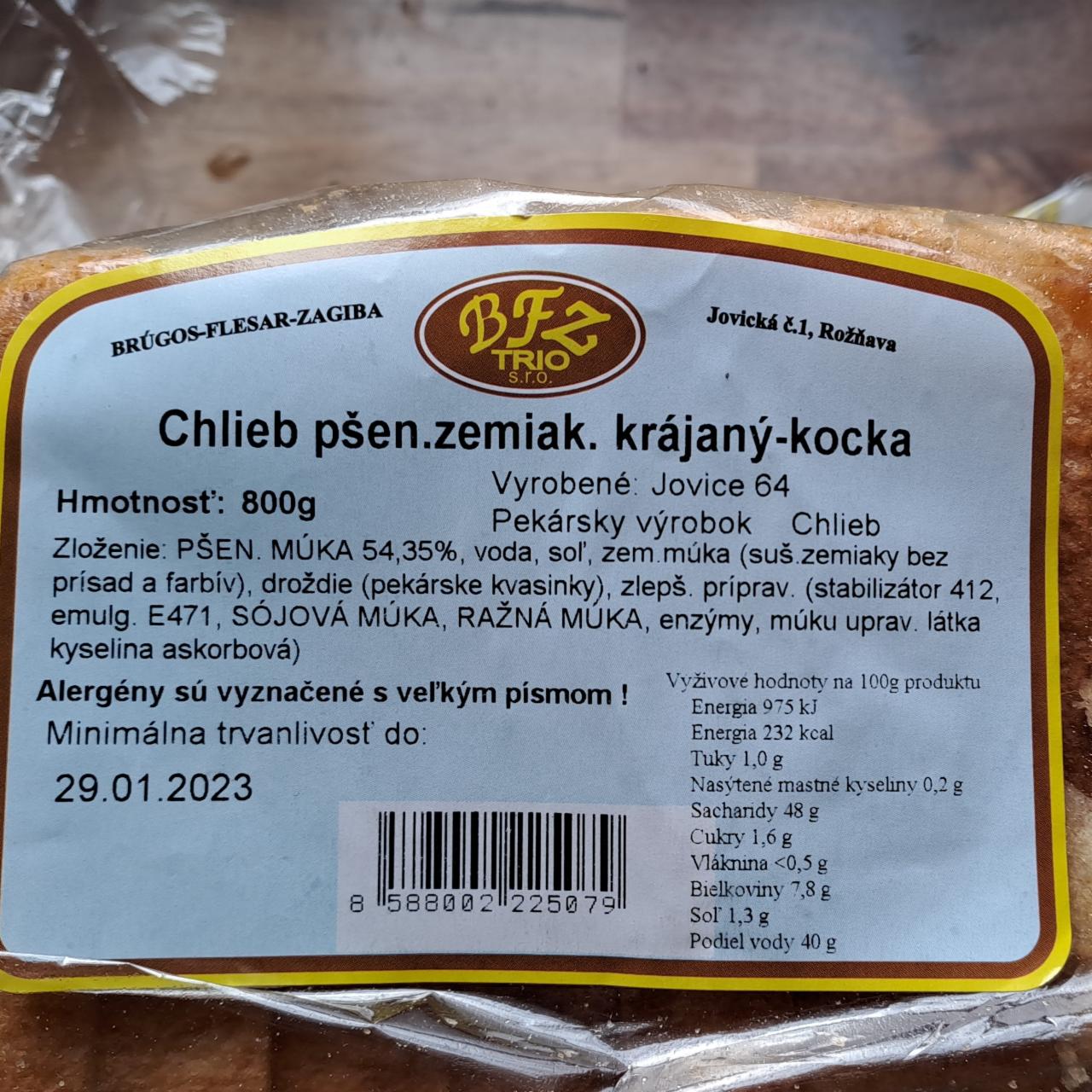 Fotografie - Chlieb pšenično zemiakový krájaný BFZ Trio