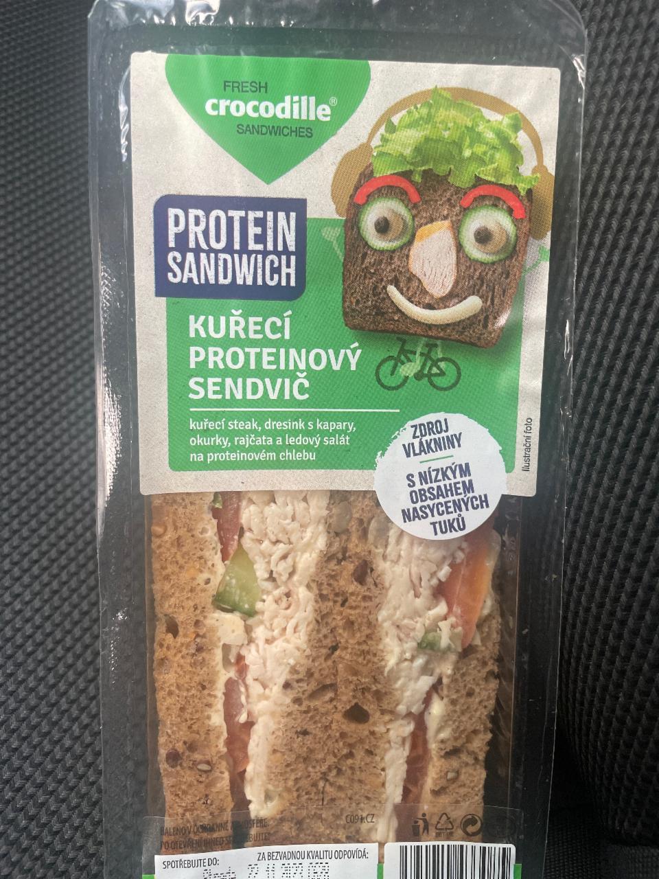 Fotografie - Protein Sandwich Kuřecí proteinový sendvič Fresh crocodille