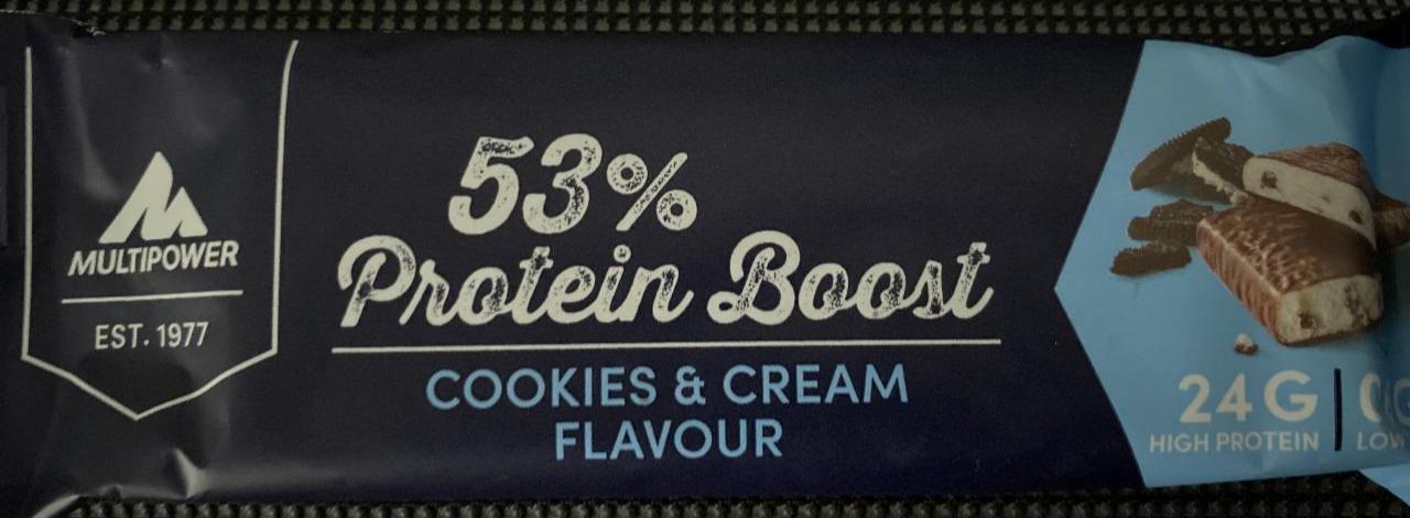 Fotografie - Protein 53% Boost Cookies & Cream Flavour Multipower