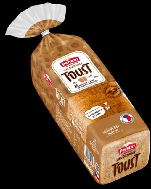 Fotografie - toast pšeničný celozrnný Penam