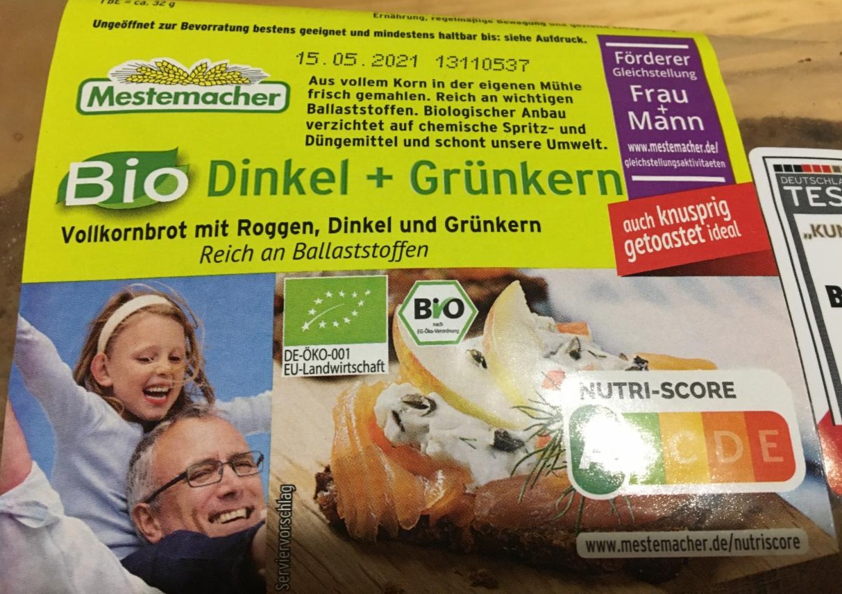 Fotografie - Bio Dinkel + Grünkern Vollkornbrot mit Roggen Mestemacher