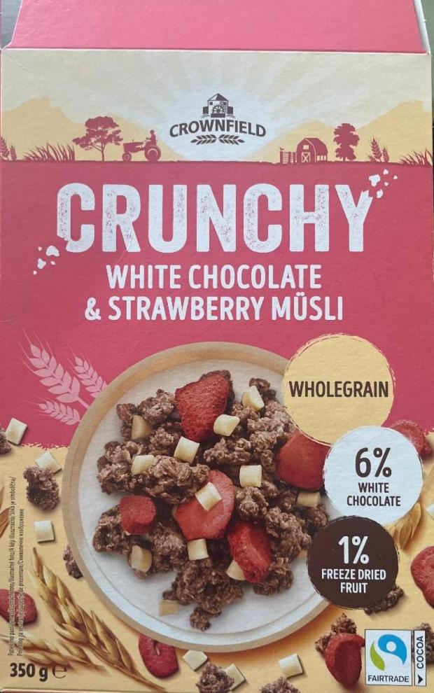 Fotografie - Crunchy White chocolate & Strawberry Müsli Wholegrain Crownfield