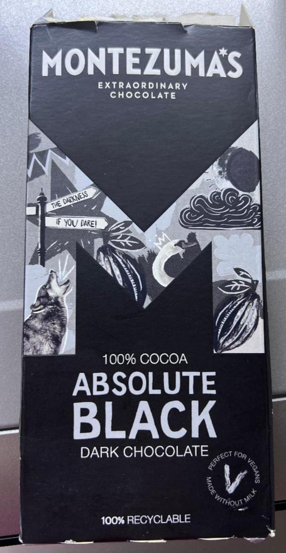 Fotografie - Absolute Black dark chocolate 100% Cocoa Montezuma’s