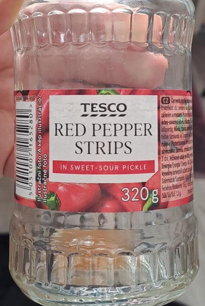 Fotografie - Red Pepper Strips in sweet-sour pickle Tesco