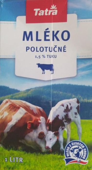 Fotografie - mlieko polotučné trvanlivé 1,5 % tuku Tatra