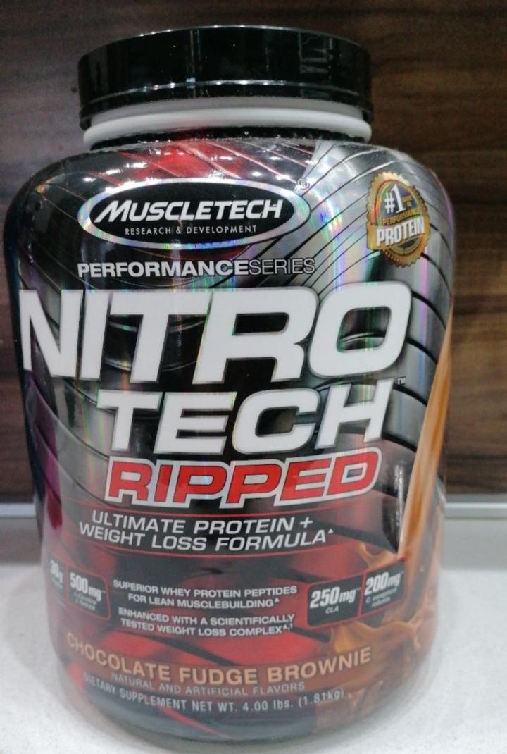 Fotografie - Nitro Tech Ripped, Ultimate Protein + Weight Loss Formula Chocolate Fudge Brownie MuscleTech
