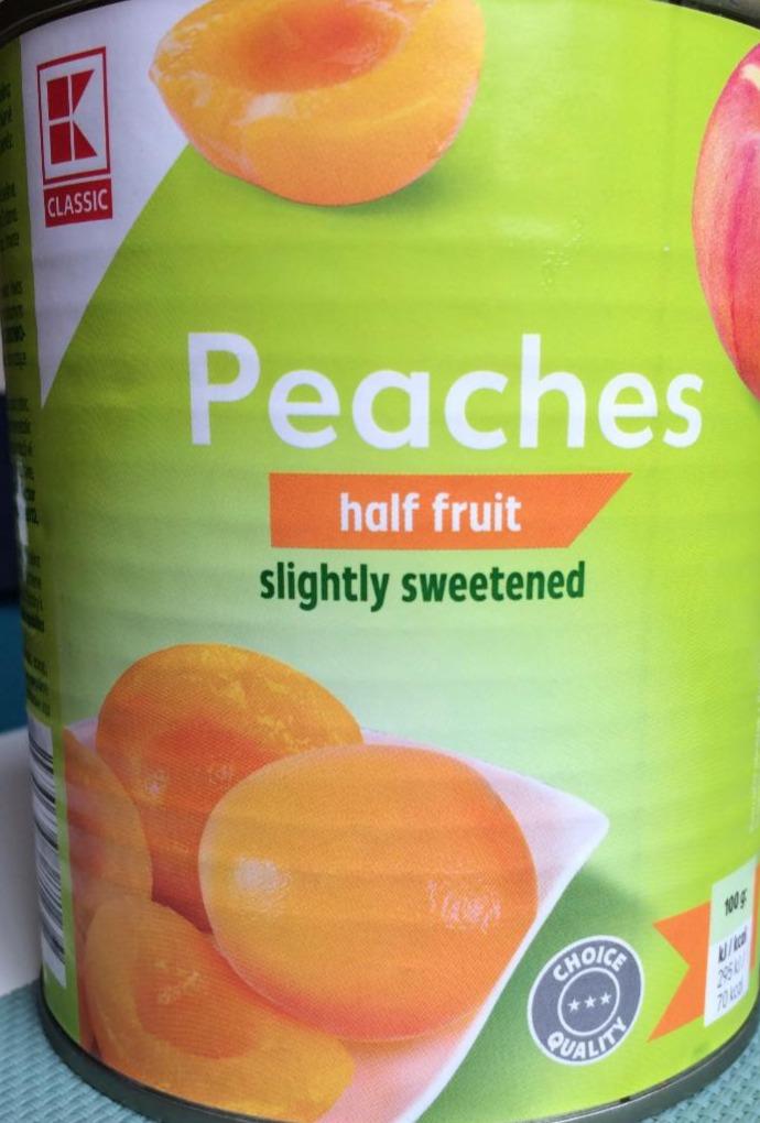 Fotografie - Peaches half fruit slightly sweetened K-Classic