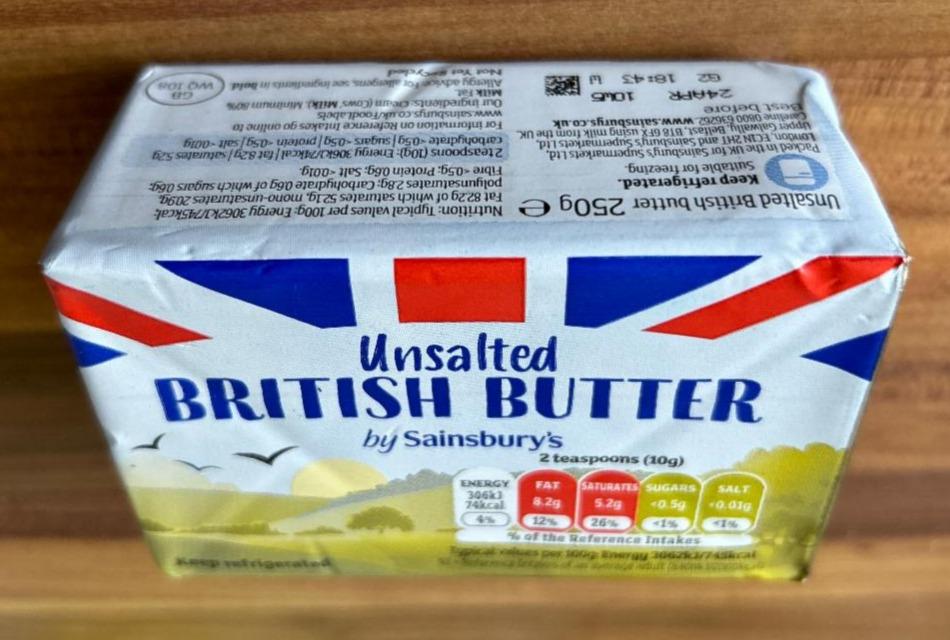 Fotografie - British Butter Unsalted by Sainsbury’s