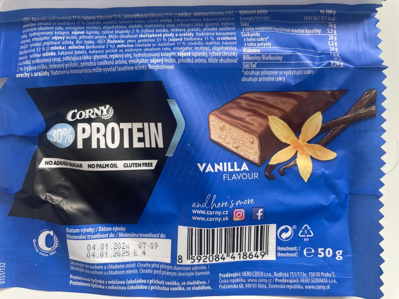 Fotografie - 30% Protein Vanilla flavour Corny