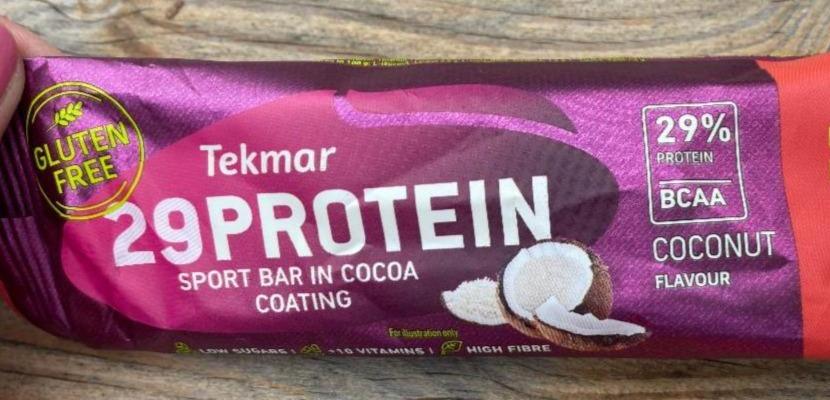 Fotografie - 29 Protein Sport bar in cocoa coating Coconut flavour Tekmar