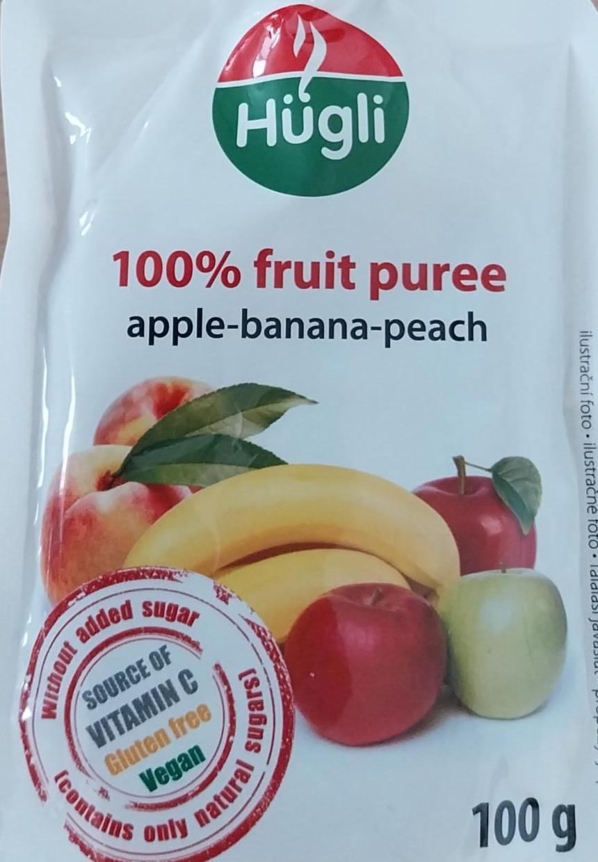 Fotografie - Hūgli 100% fruit puree Apple-banana-peach