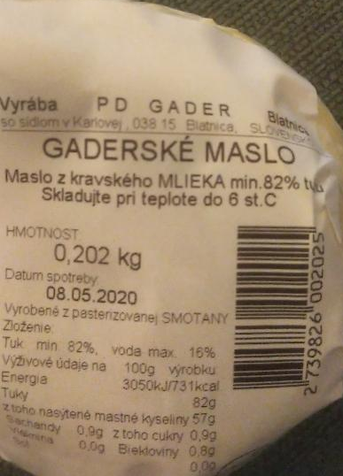 Fotografie - Gaderské maslo