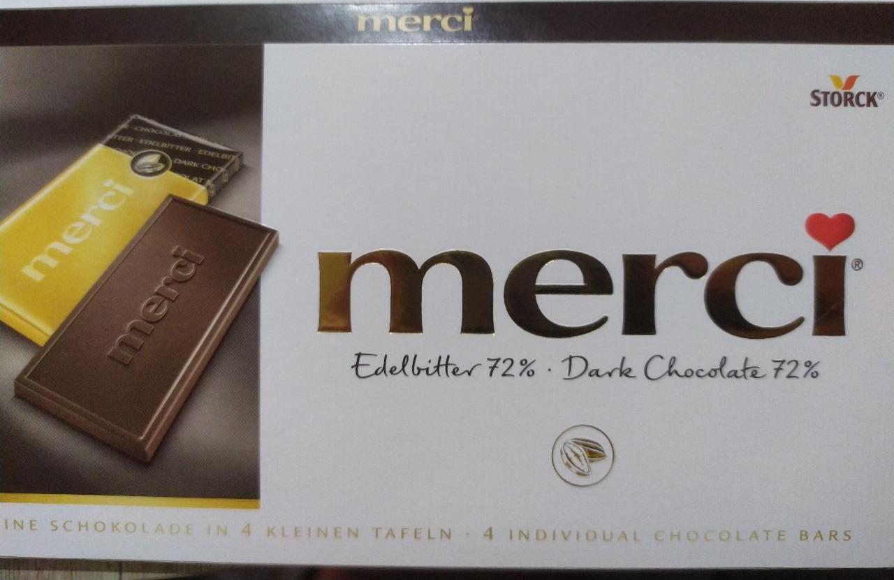 Fotografie - merci Dark Chocolate 72% Edelbritter