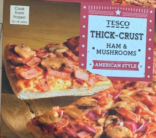 Fotografie - American Style Thick-Crust Ham & Mushroom pizza Tesco