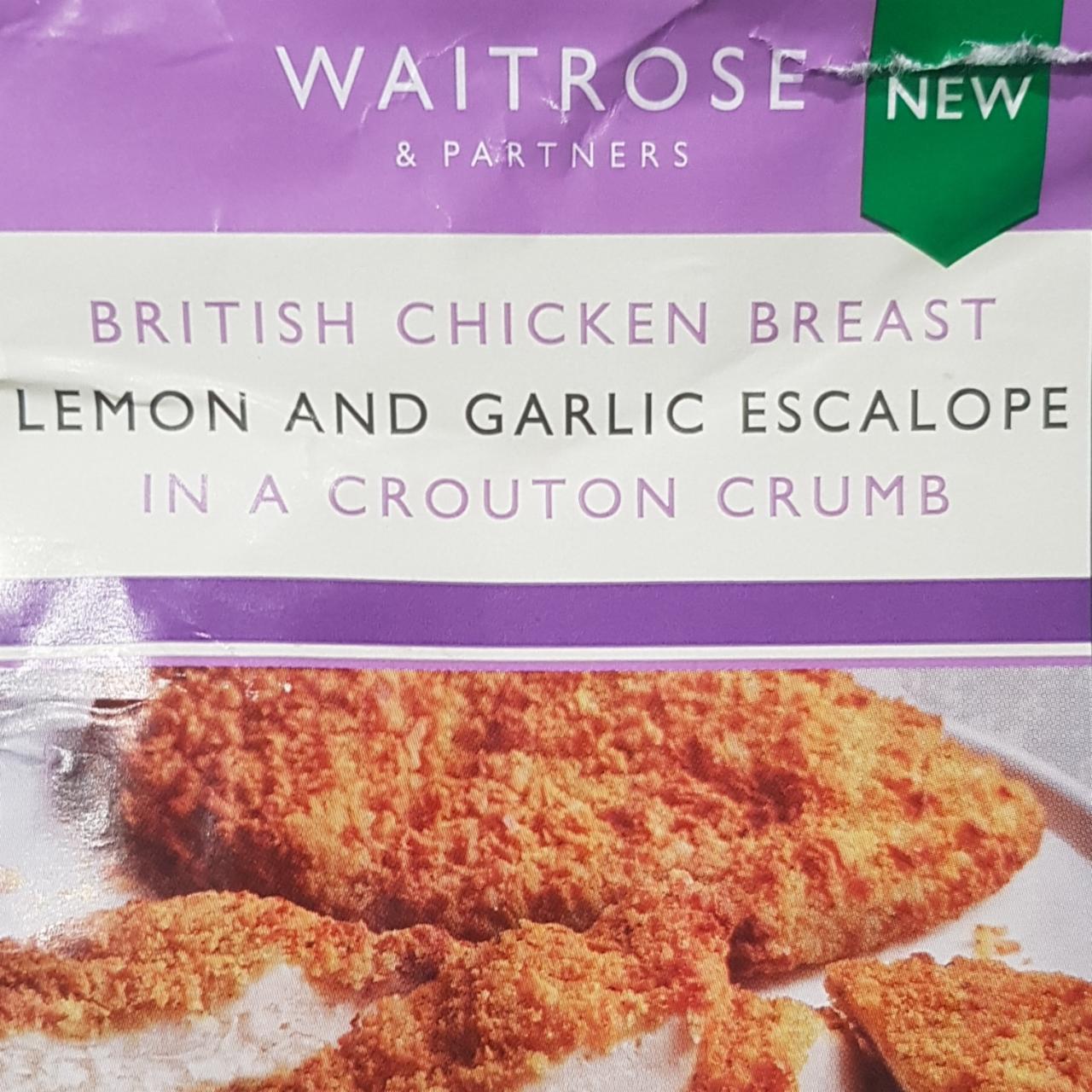 Fotografie - British chicken breast lemon and garlic escalope in a crouton crumb Waitrose