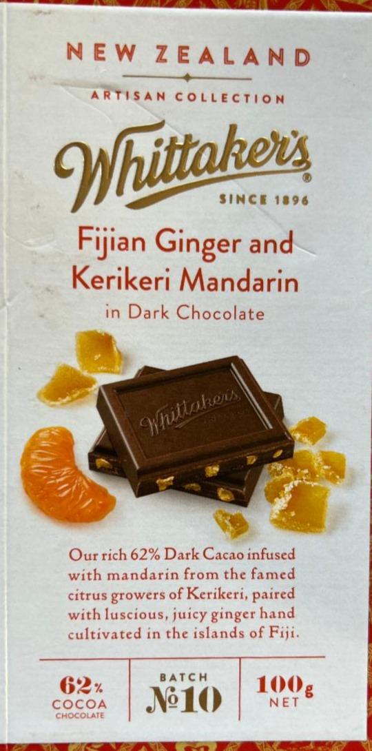 Fotografie - Fijian Ginger and Kerikeri Mandarin in dark chocolate Whittaker’s