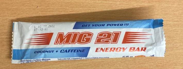 Fotografie - Mig 21 energy bar coconut + caffeine