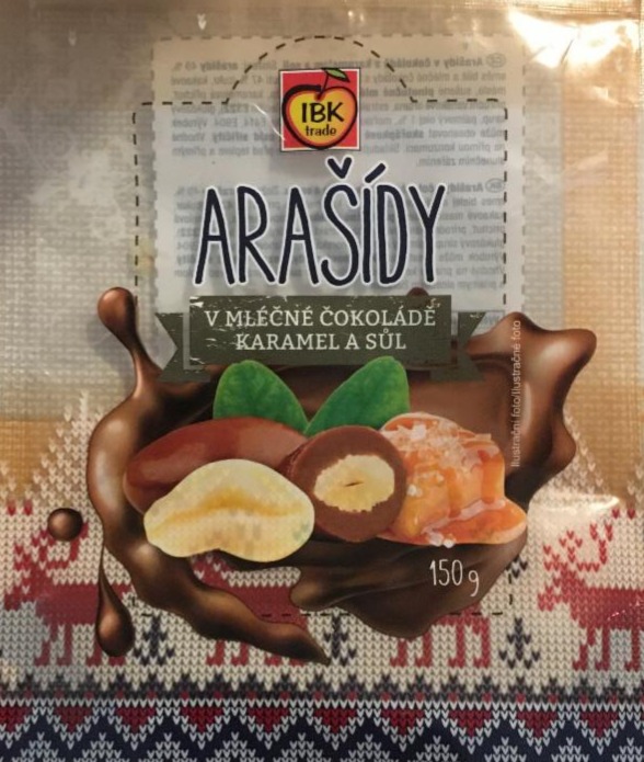 Fotografie - arašídy v mliečnej čokoláde karamel a soľ