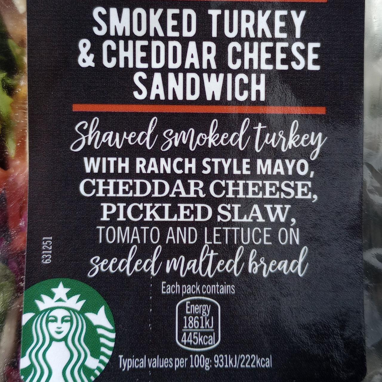 Fotografie - Smoked Turkey & Cheddar cheese sandwich Starbucks
