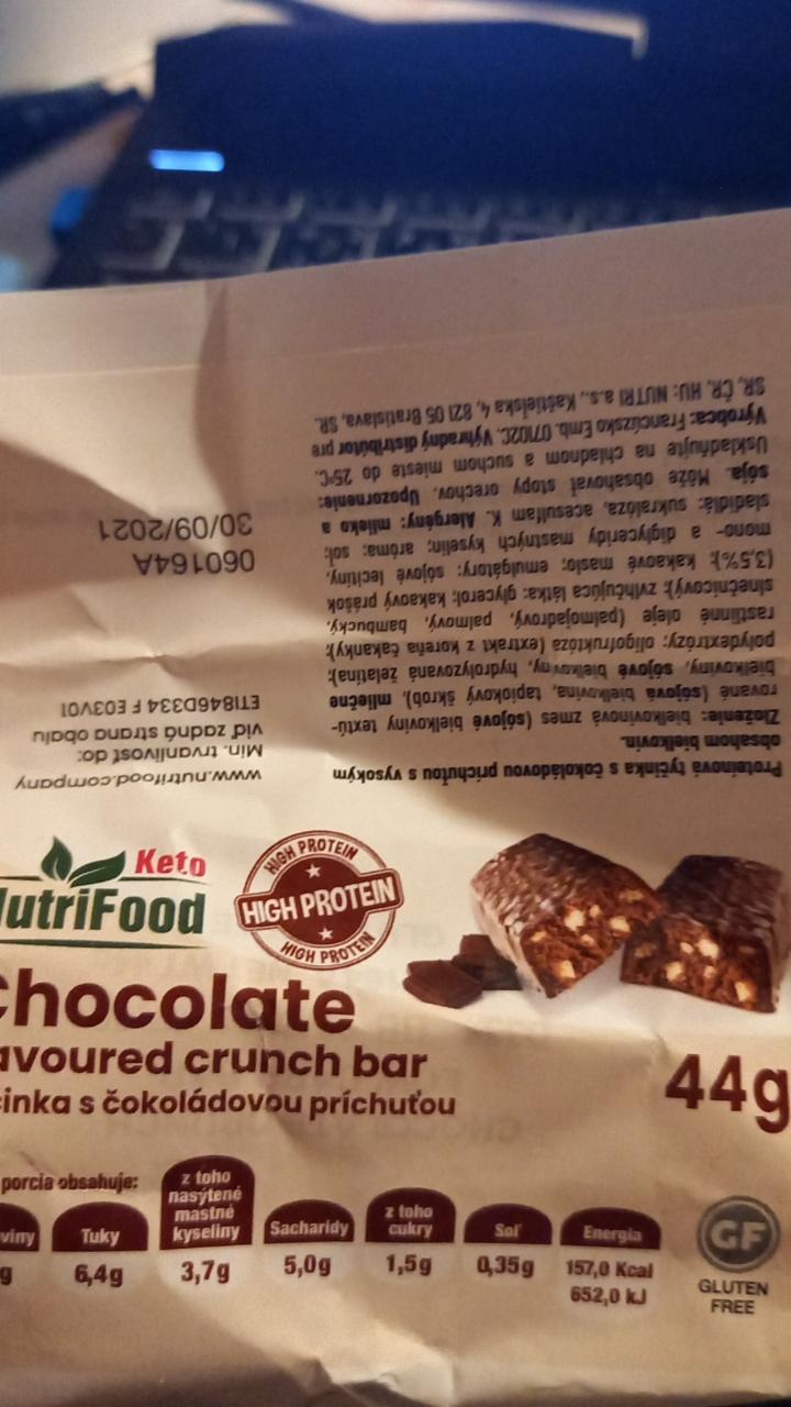 Fotografie - Tyčinka s čokoládovou príchuťou Nutrifood