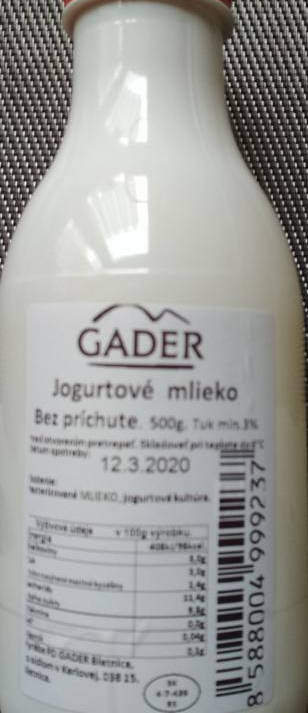 Fotografie - Jogurtové mlieko