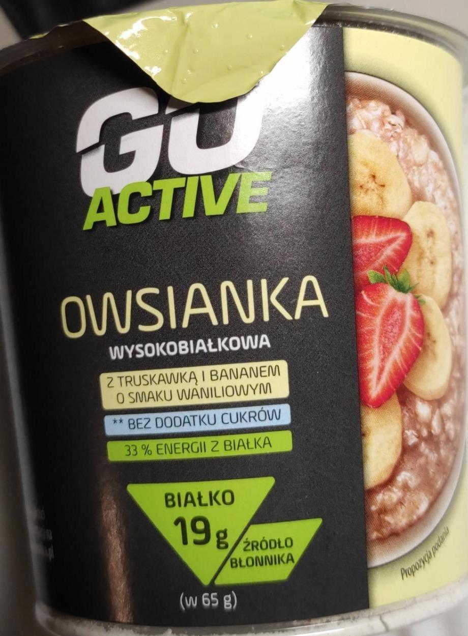 Fotografie - Owsianka wysokobiałkowa z truskawką i bananem o smaku waniliowym Go Active