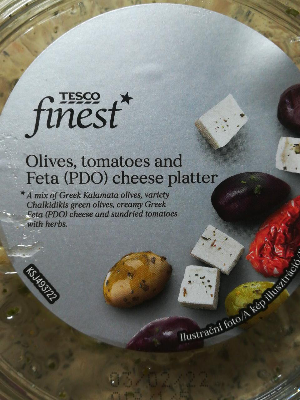 Fotografie - Tesco finest Olives, tomatoes and feta (PDO) cheese platter