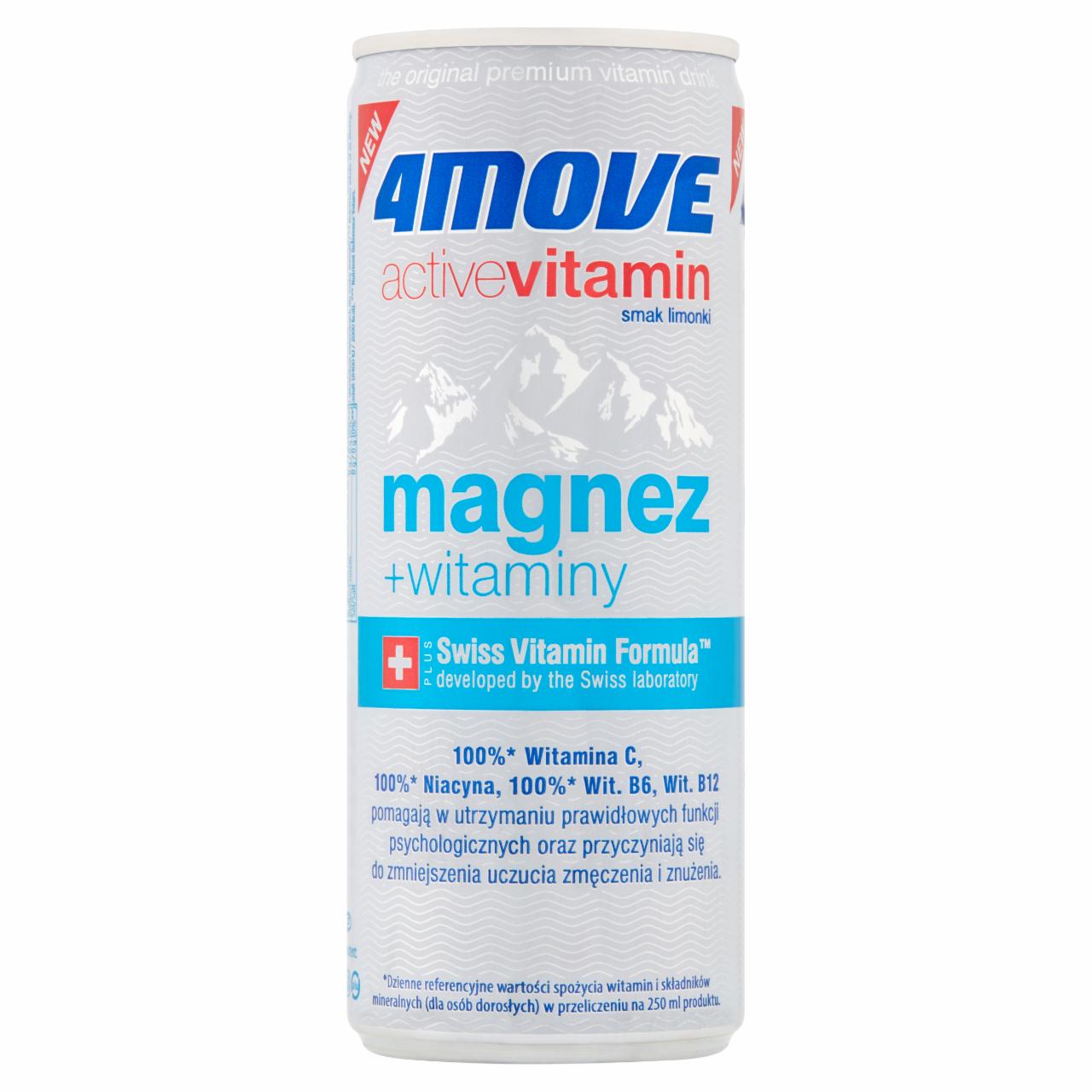 Fotografie - 4move activevitamin magnezium + vitamins Lime Flavour