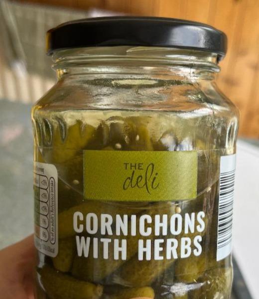 Fotografie - Cornichons with herbs The deli