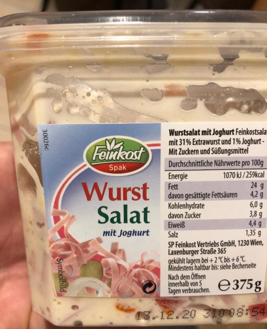 Fotografie - Wurst Salat mit Jogurt