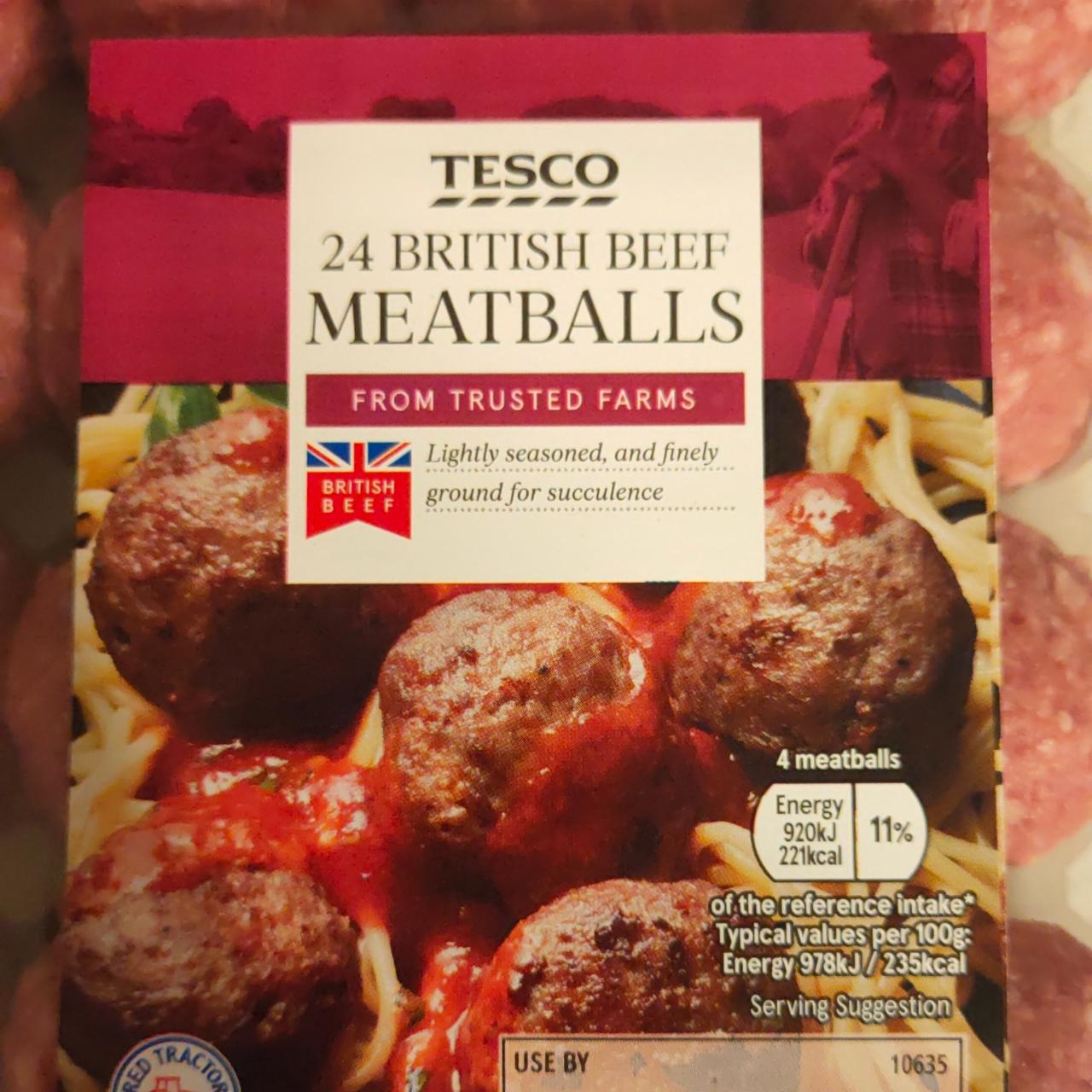 Fotografie - 24 British Beef Meatballs Tesco