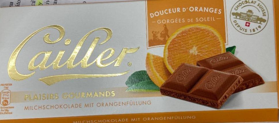 Fotografie - Milchschokolade mit orangenfüllung Cailler